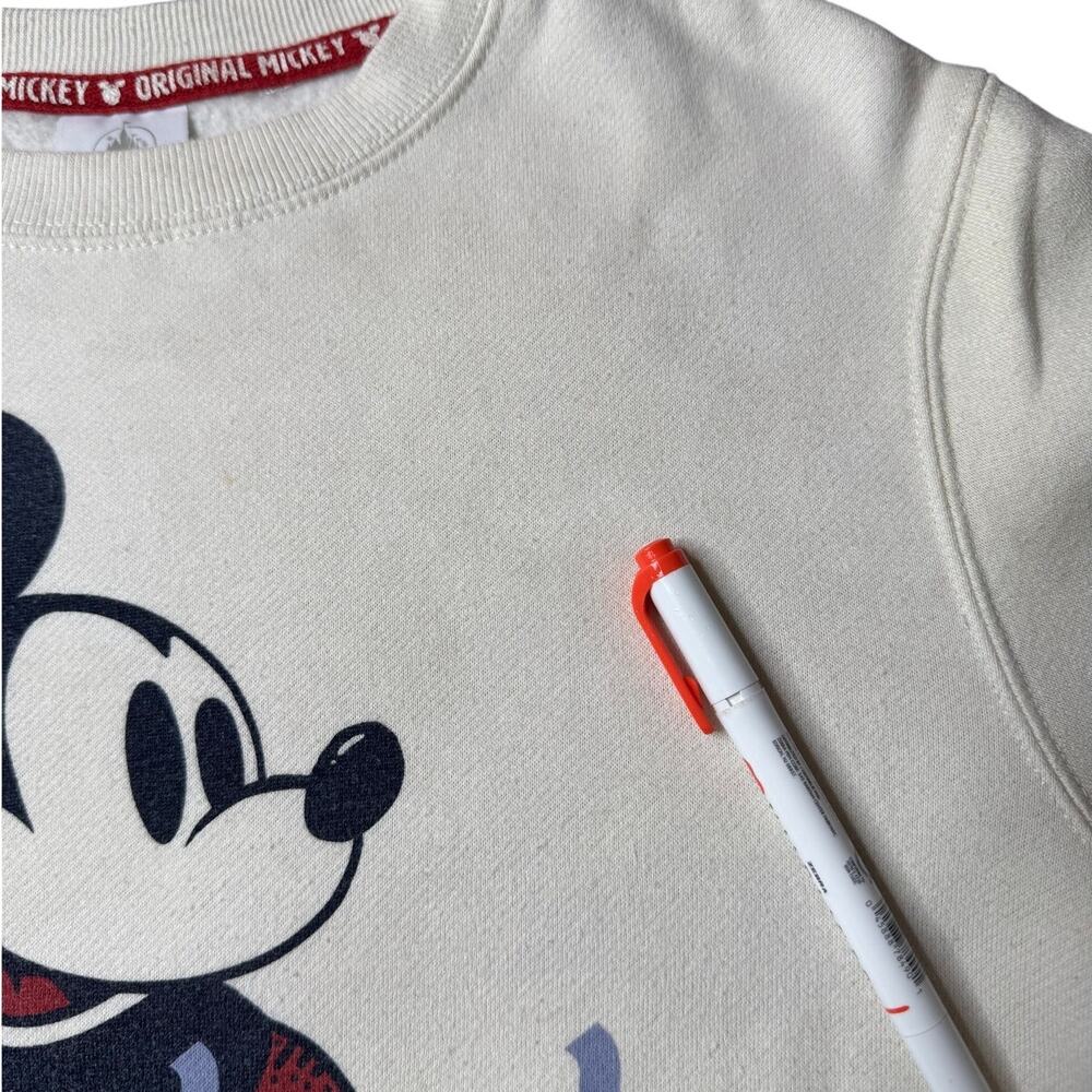 Disney Mickey Mouse Beige Graphic Crewneck Sweatshirt Disneyland Resort XS - Picture 7 of 11